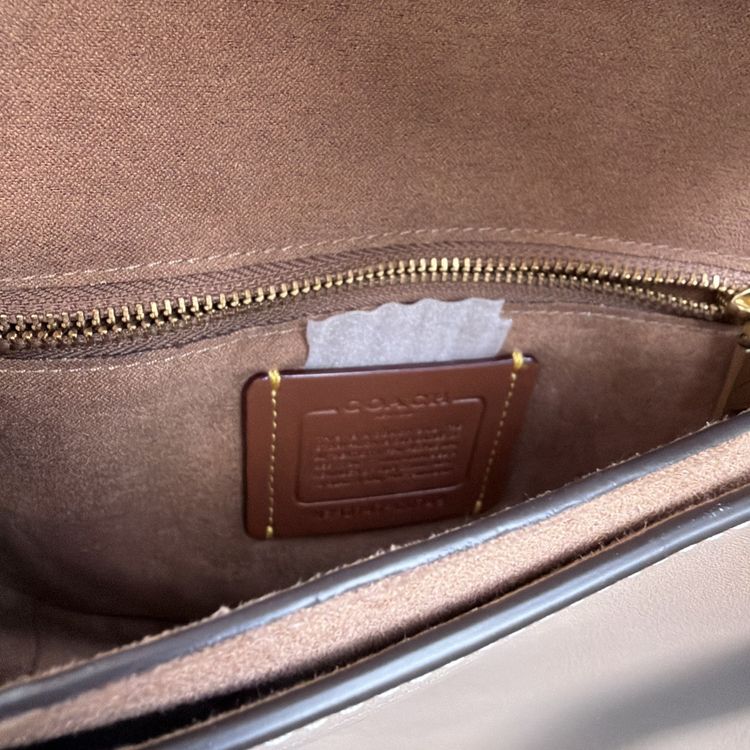 COACH Beat Saddle Crossbody Bag Taupe Glovetanned Leather New C303 £450 image 7