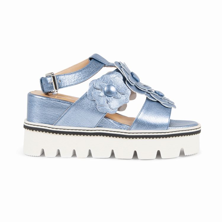 innovamoda V1969 Italia Womens Platform Sandal Light Blue B3042DO CAPRA VETREX LAM AZZURRO product image