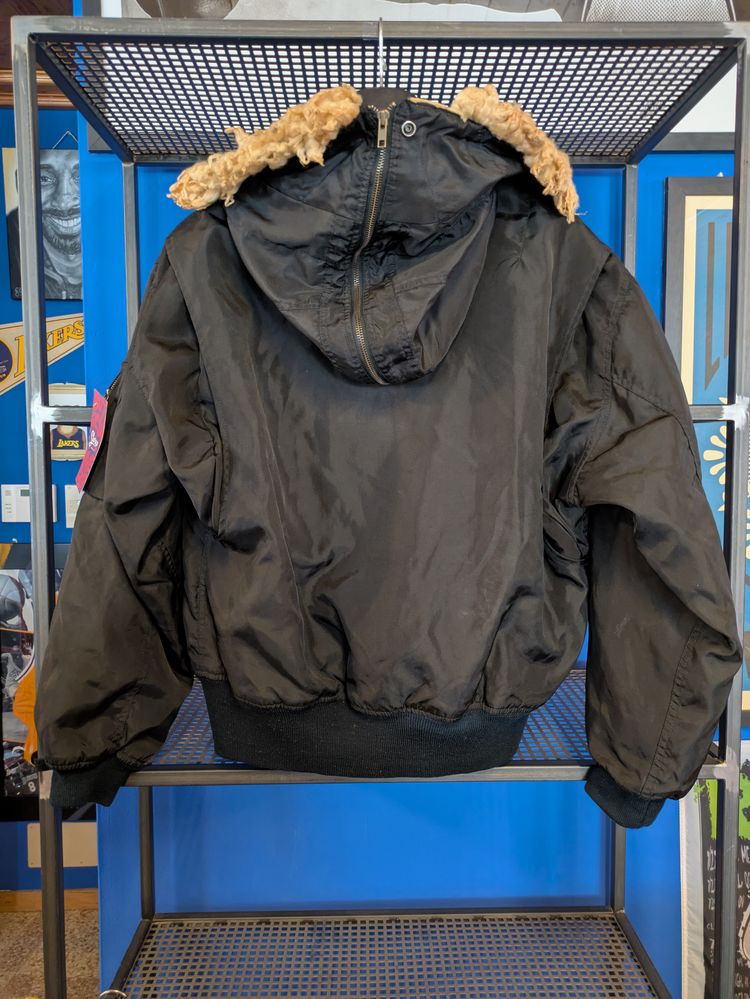 Black Aviation Flight Jacket With Yellow Lining 2