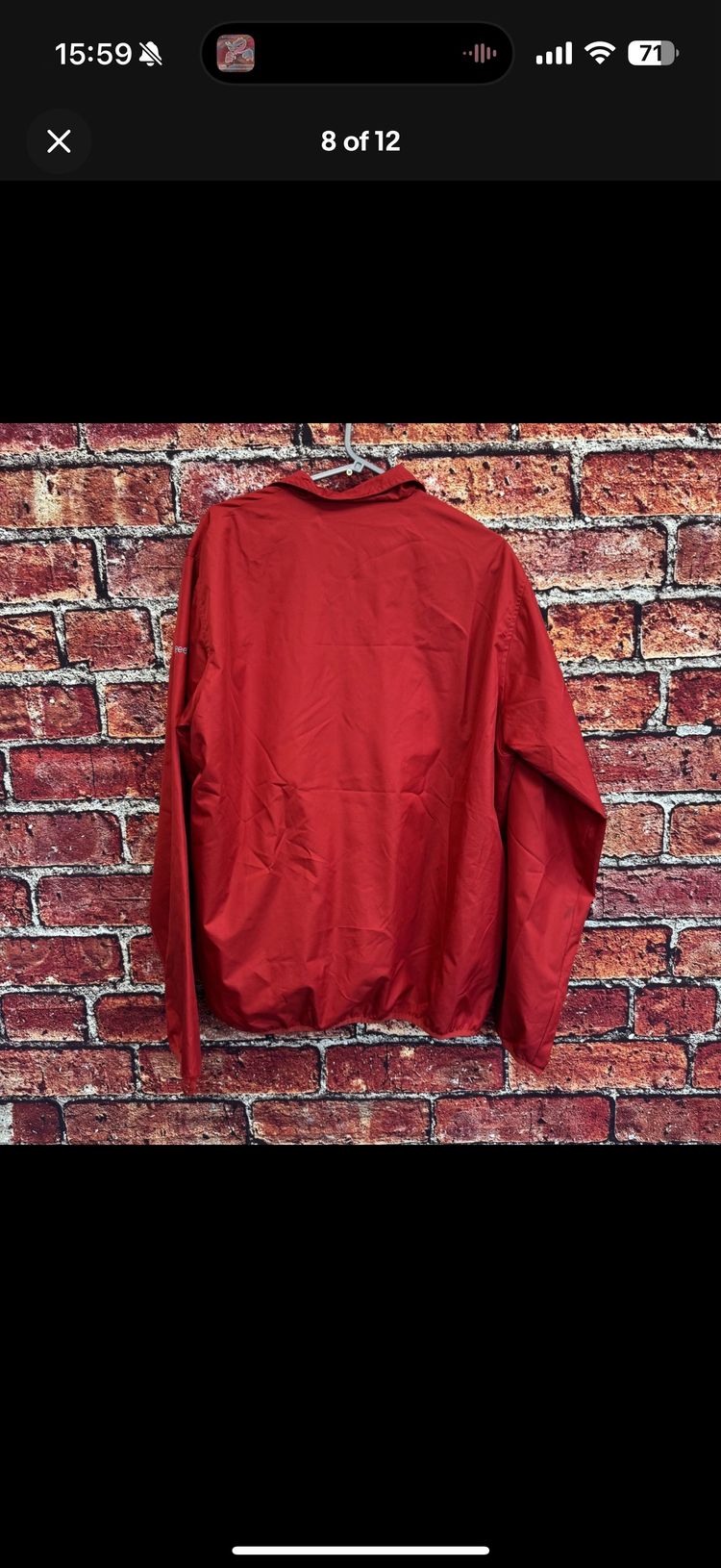 Immagine di Kansas City Chiefs Men's Windbreaker Large Reebok 3/4 Zip Rain Sports Jacket 2