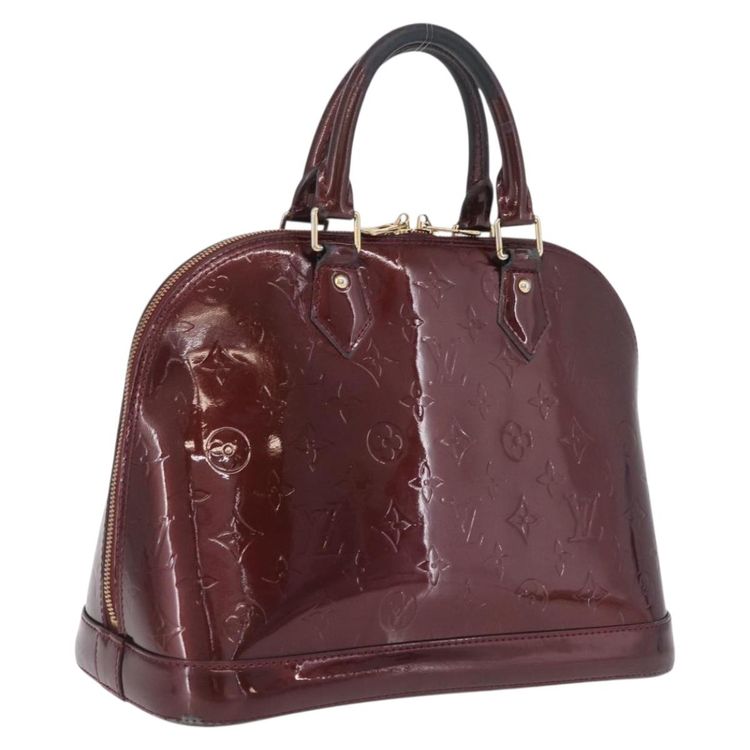 LOUIS VUITTON Monogram Vernis Alma PM Hand Bag Amarante M91611 LV Auth 210054 - Jerrillo