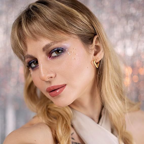 Gold Geometric Hoop Earrings 3