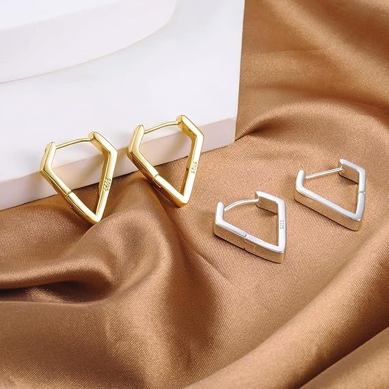 Gold Geometric Hoop Earrings 4