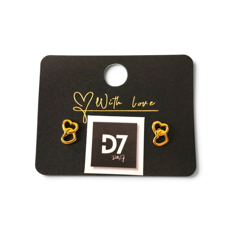 Pendientes Doble Corazón Oro