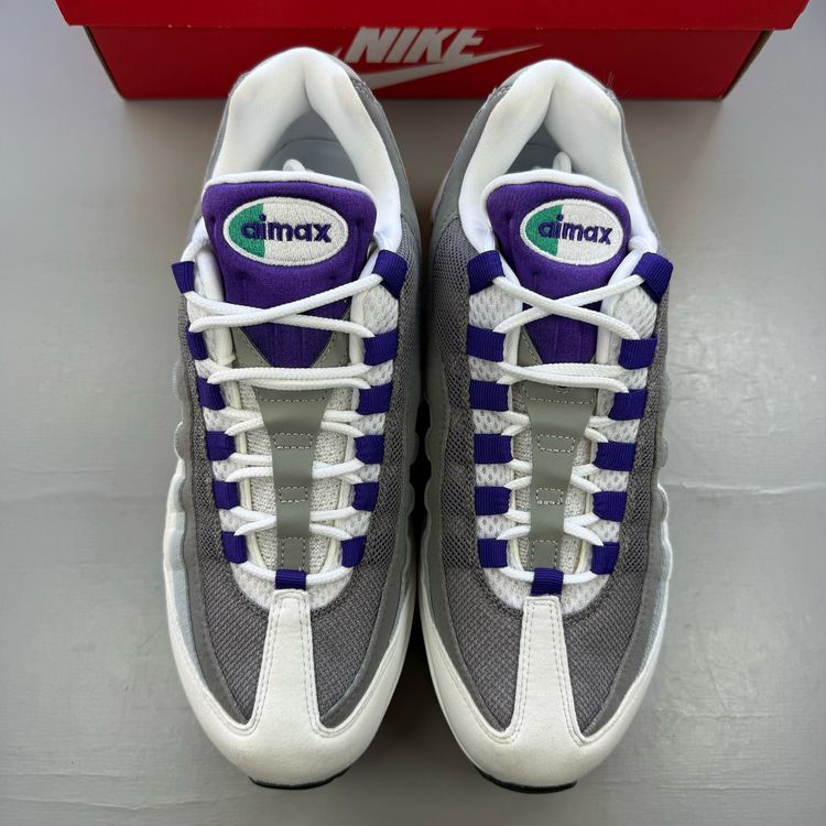 Nike Air Max 95 Size UK 7.5 OG Big Bubble Grape White Grey Trainers HJ5996-100 image 8