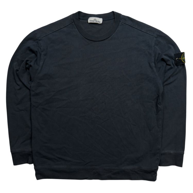 S/S 23 Stone Island Garment Dyed Cotton Crewneck Sweatshirt - Navy image 1