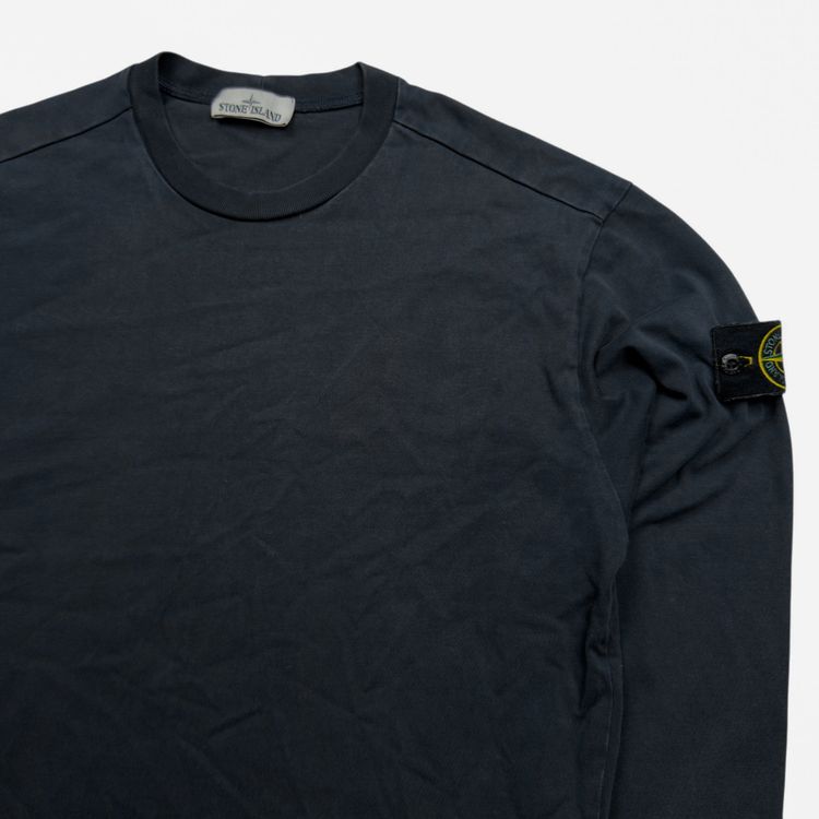 S/S 23 Stone Island Garment Dyed Cotton Crewneck Sweatshirt - Navy image 4