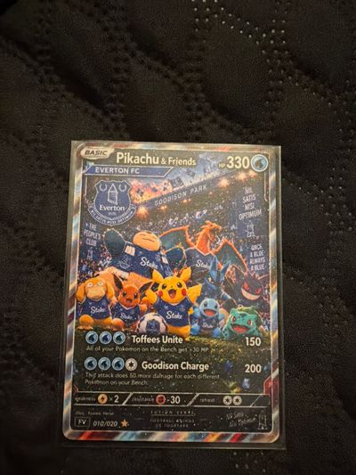 Everton Pokémon card exclusive Pikachu and friends very rare