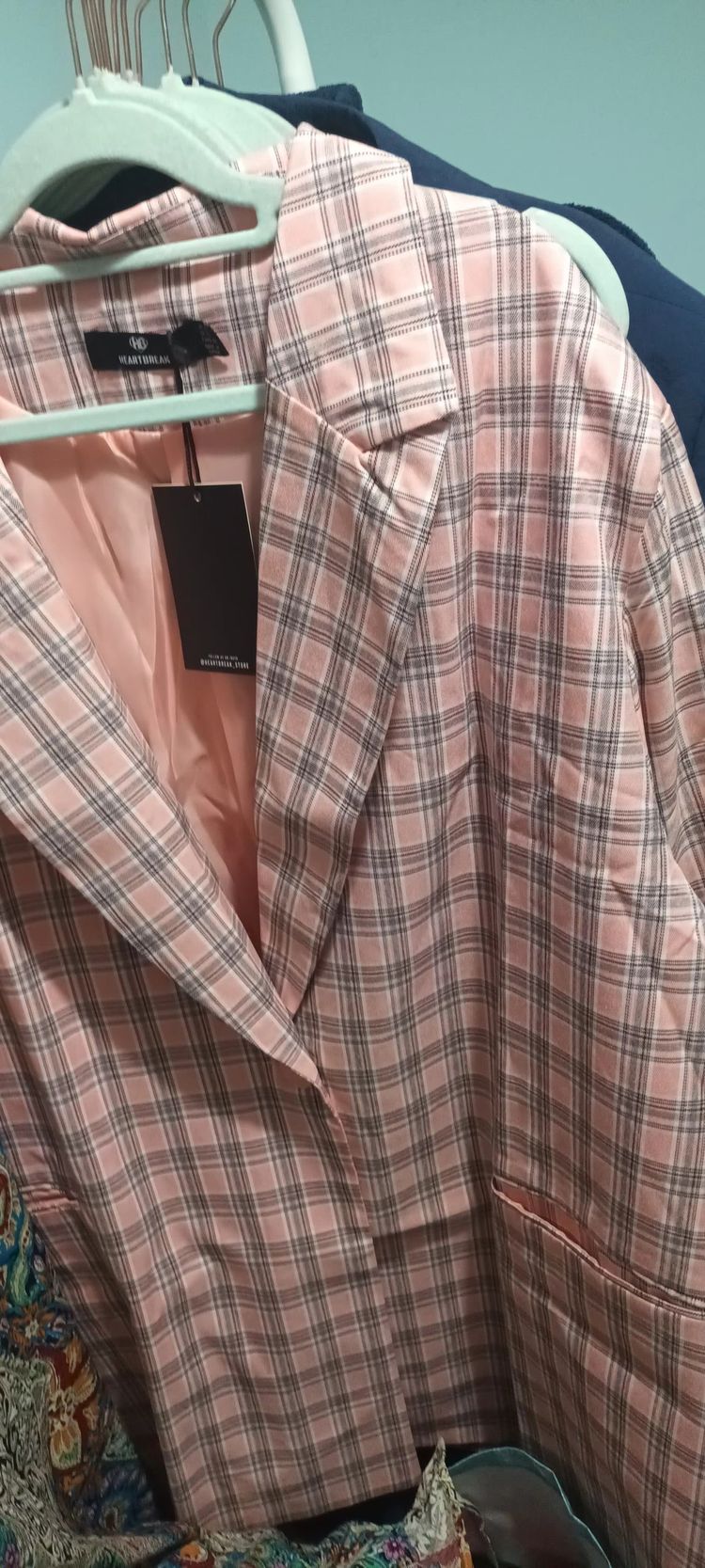 Zara Pink Plaid Blazer product image