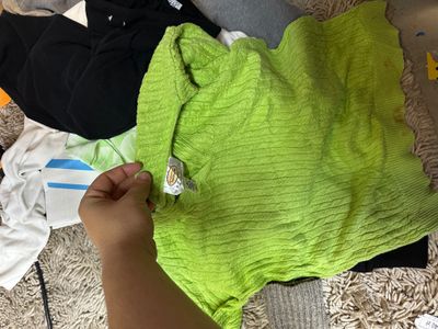 Green Ribbed Knit Sweater