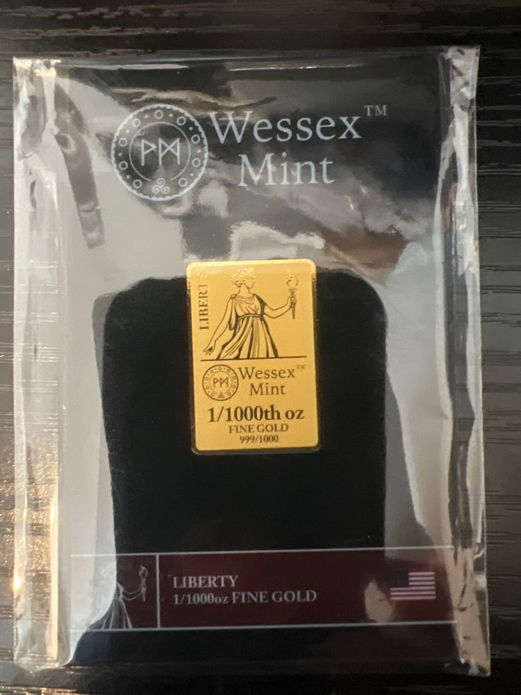 Wessex Mint 1/1000Oz Fine Gold Bar liberty