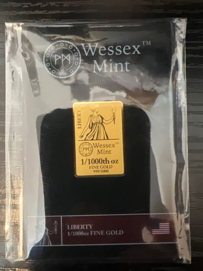 Wessex Mint 1/1000Oz Fine Gold Bar liberty