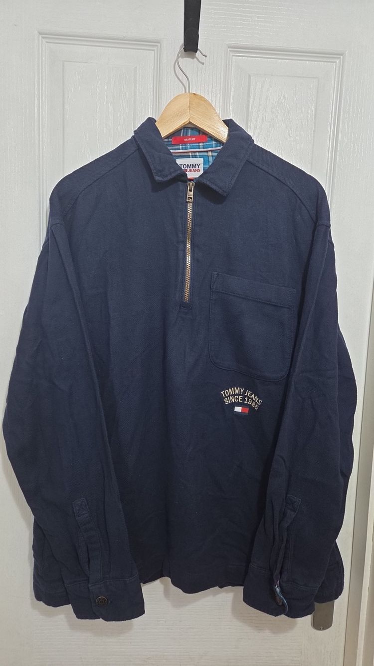 Tommy Jeans Navy Quarter-Zip Sweatshirt Medium  image 1
