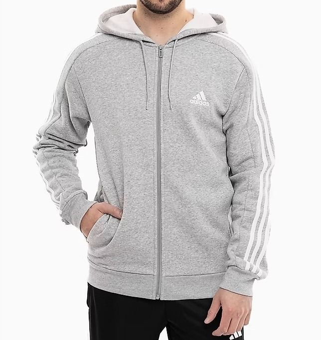 Adidas Essentials Fleece 3 Stripes FullZip Hoodie - IJ6479