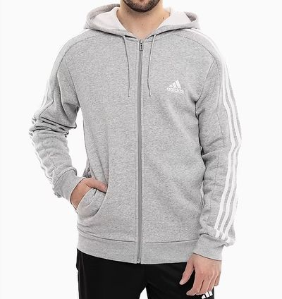Adidas Essentials Fleece 3 Stripes FullZip Hoodie - IJ6479