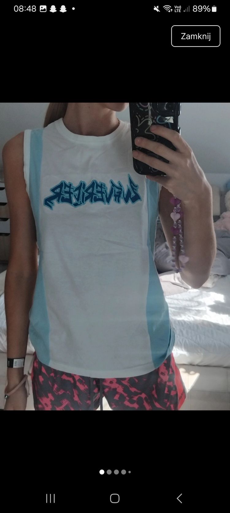 Other White And Light Blue Sleeveless Top With Graphic Text product image