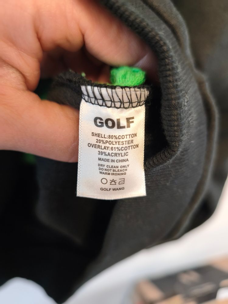 Immagine di Golf Black Hoodie With Green And Navy Crochet Overlay 6