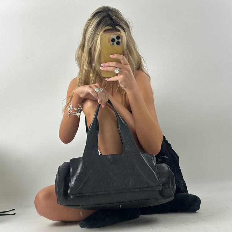 Black Leather archive Handbag