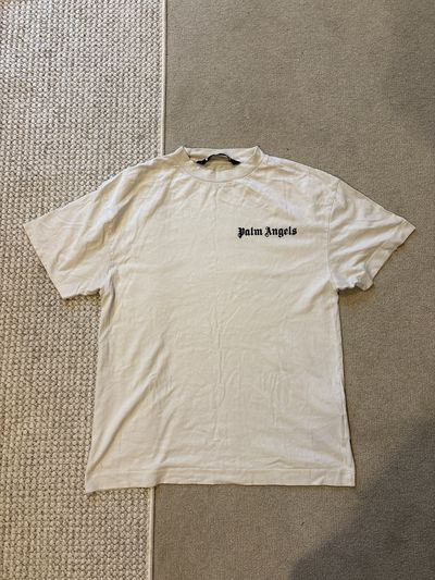Palm Angels White Offset Logo T-Shirt Small