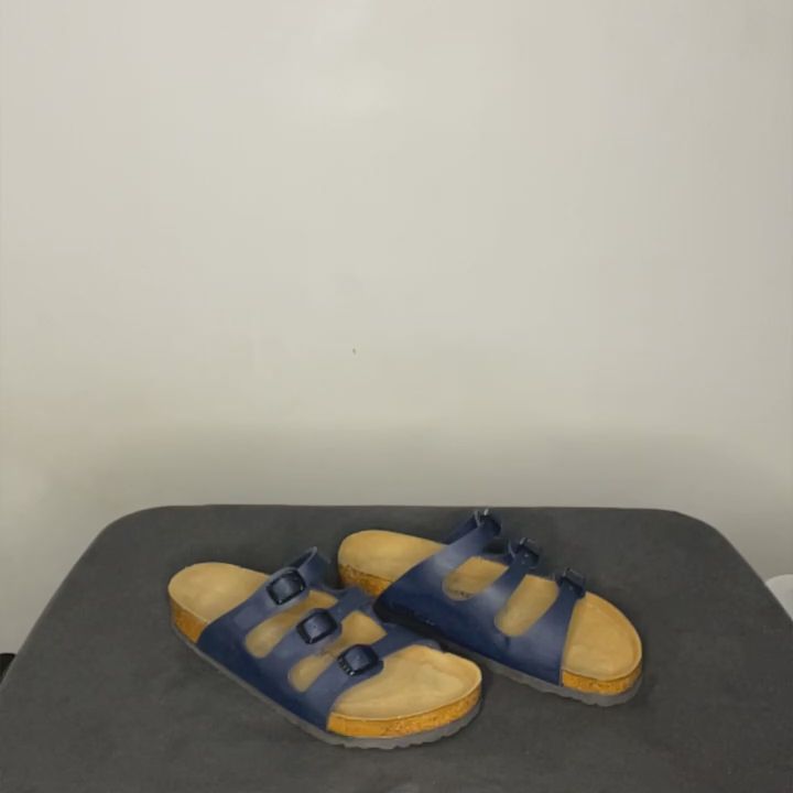 Birkenstock Birkenstock Florida Birko-Flor Soft Footbed Navy Sandals - UK 6 / EU 39 product image
