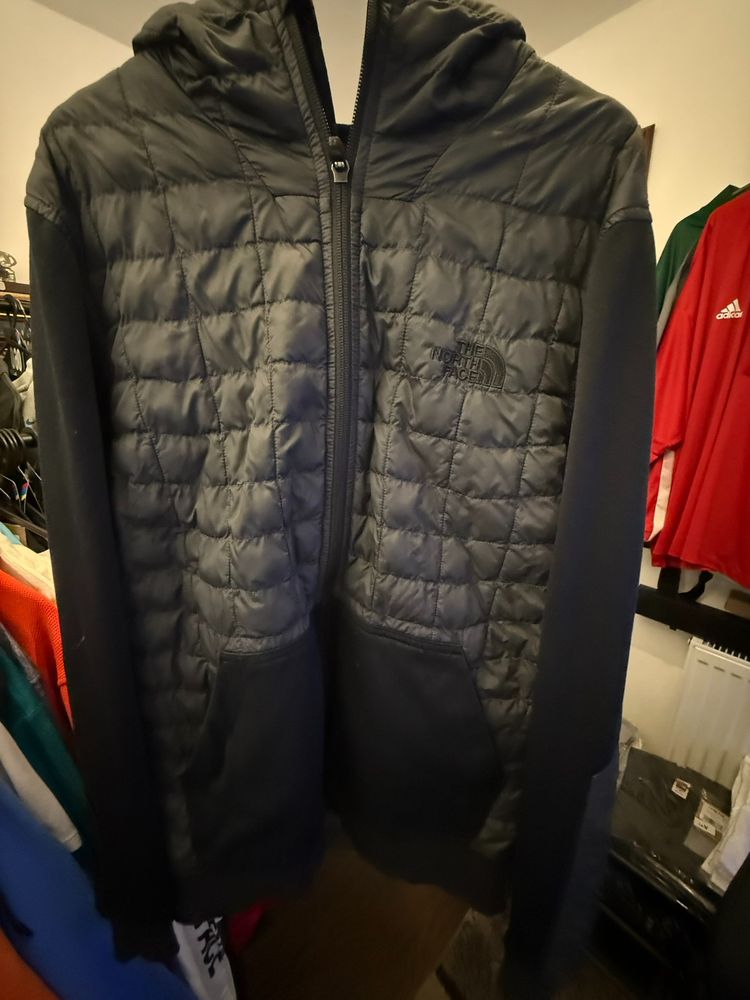 The North Face black quilted jacket with hood