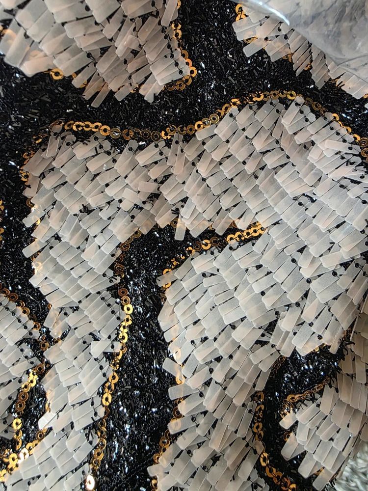 Immagine di 🪩 Silver & Black Sequin Backless Halter Mini Dress Size L/UK12-14 3