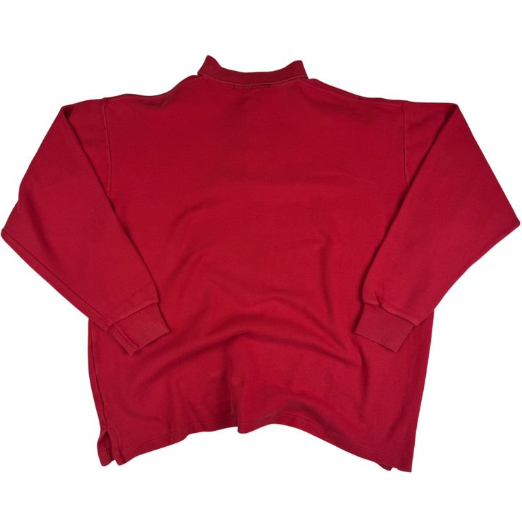 Polo Ralph Lauren Button Up Collared Sweatshirt Red image 2