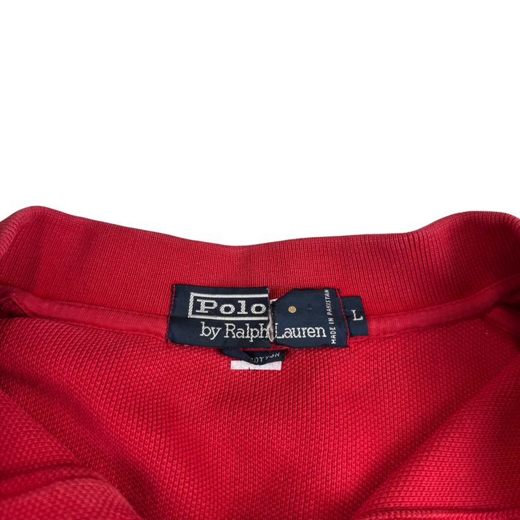 Polo Ralph Lauren Button Up Collared Sweatshirt Red image 3