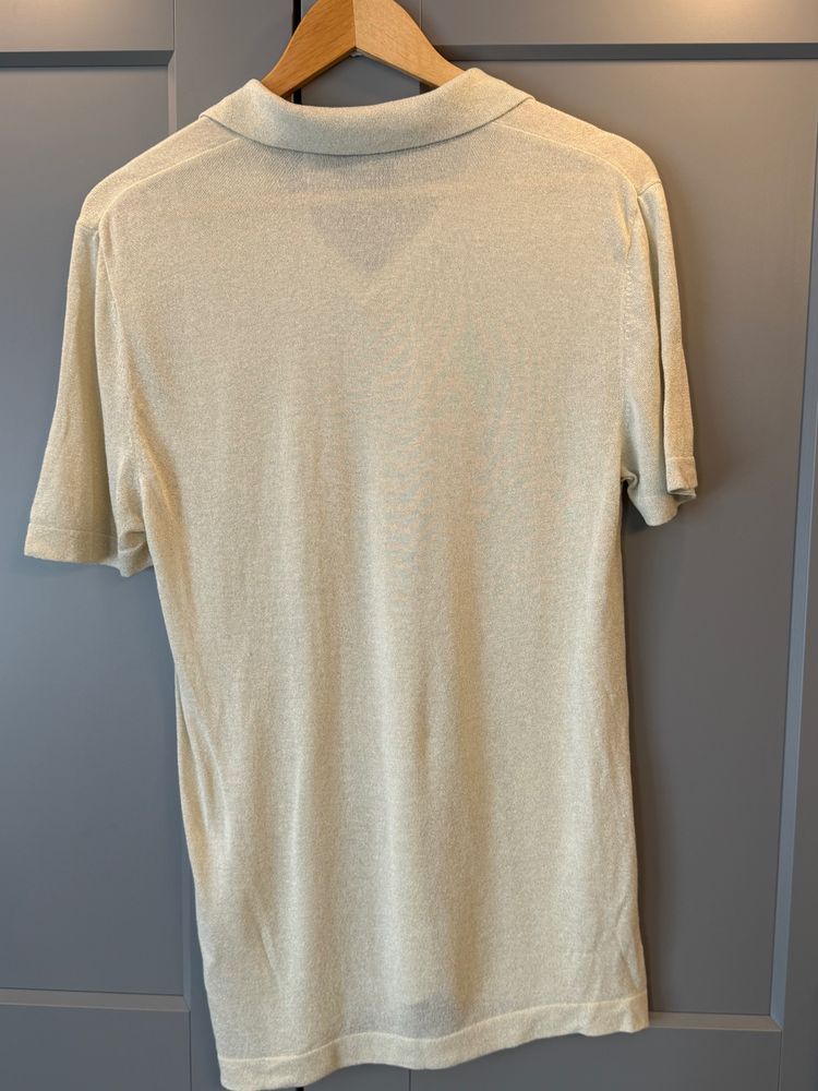 H&M Gold Glitter Polo Shirt – Size M imagen 6
