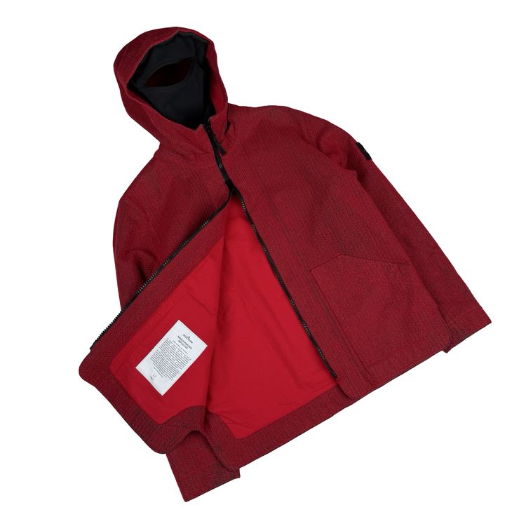 Stone Island 2022 Red Needle Punched Reflective Balaclava Jacket - Medium 2