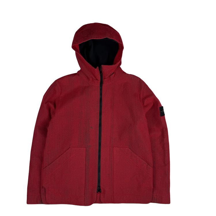 Stone Island 2022 Red Needle Punched Reflective Balaclava Jacket - Medium