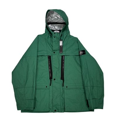 Stone Island Metal Lamina Ripstop Heat Reactive Green Hooded Jacket