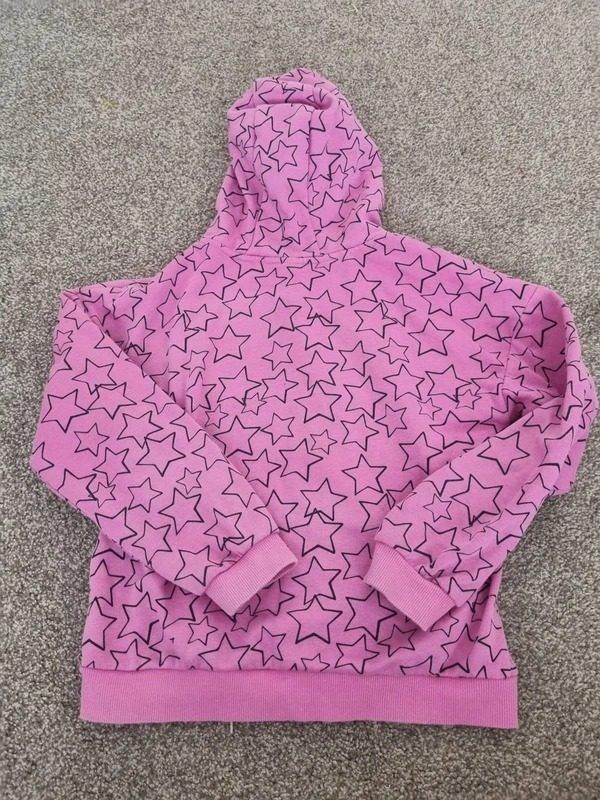 Pink Star-Patterned Zip-Up Hoodie image 2
