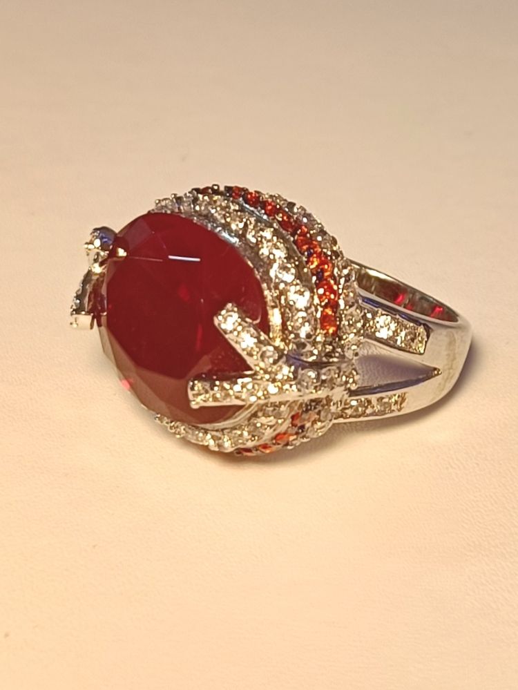 Oversized Ruby Red Statement Ring 9