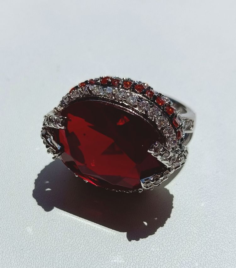 Oversized Ruby Red Statement Ring 5