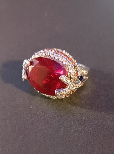 Oversized Ruby Red Statement Ring 1