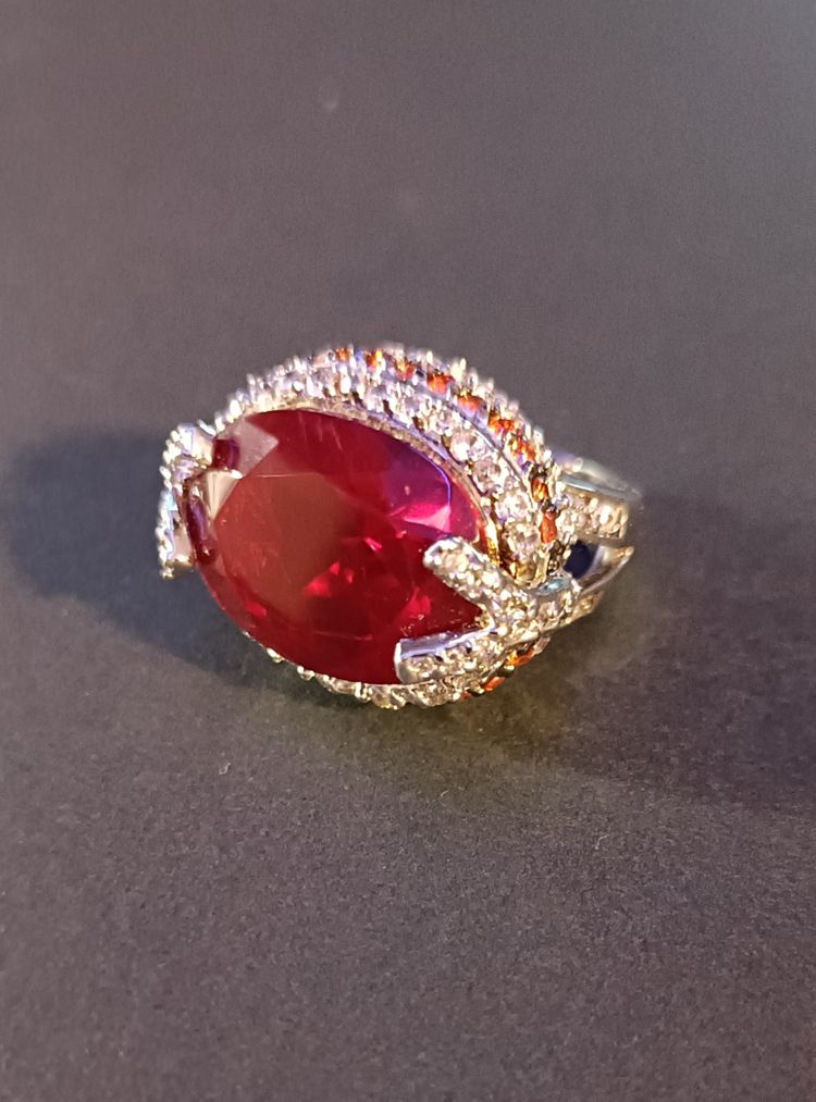 Oversized Ruby Red Statement Ring
