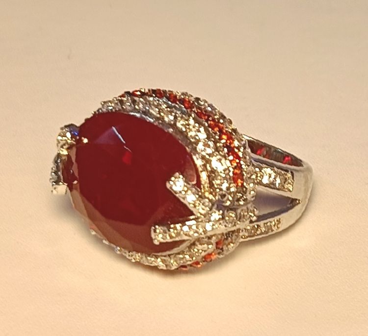 Oversized Ruby Red Statement Ring 2