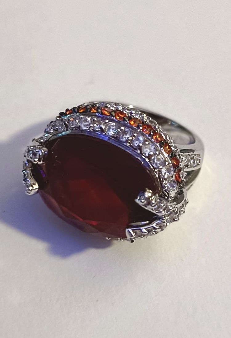 Oversized Ruby Red Statement Ring 6