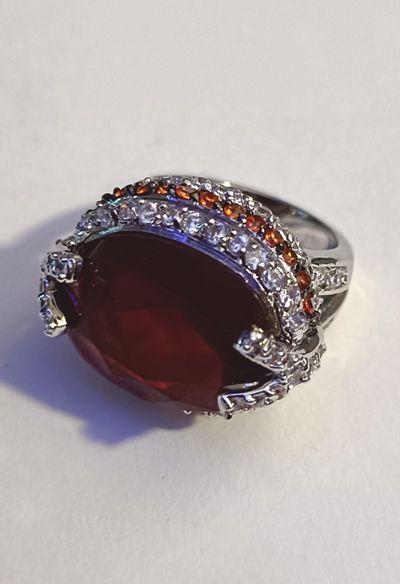 Oversized Ruby Red Statement Ring 6