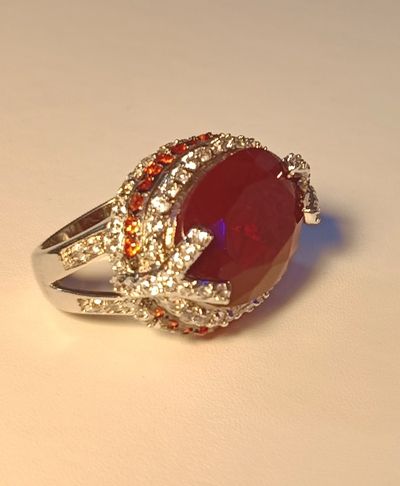 Oversized Ruby Red Statement Ring 3