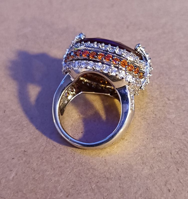 Oversized Ruby Red Statement Ring 7
