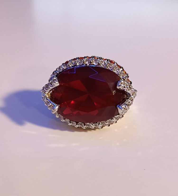 Oversized Ruby Red Statement Ring 10