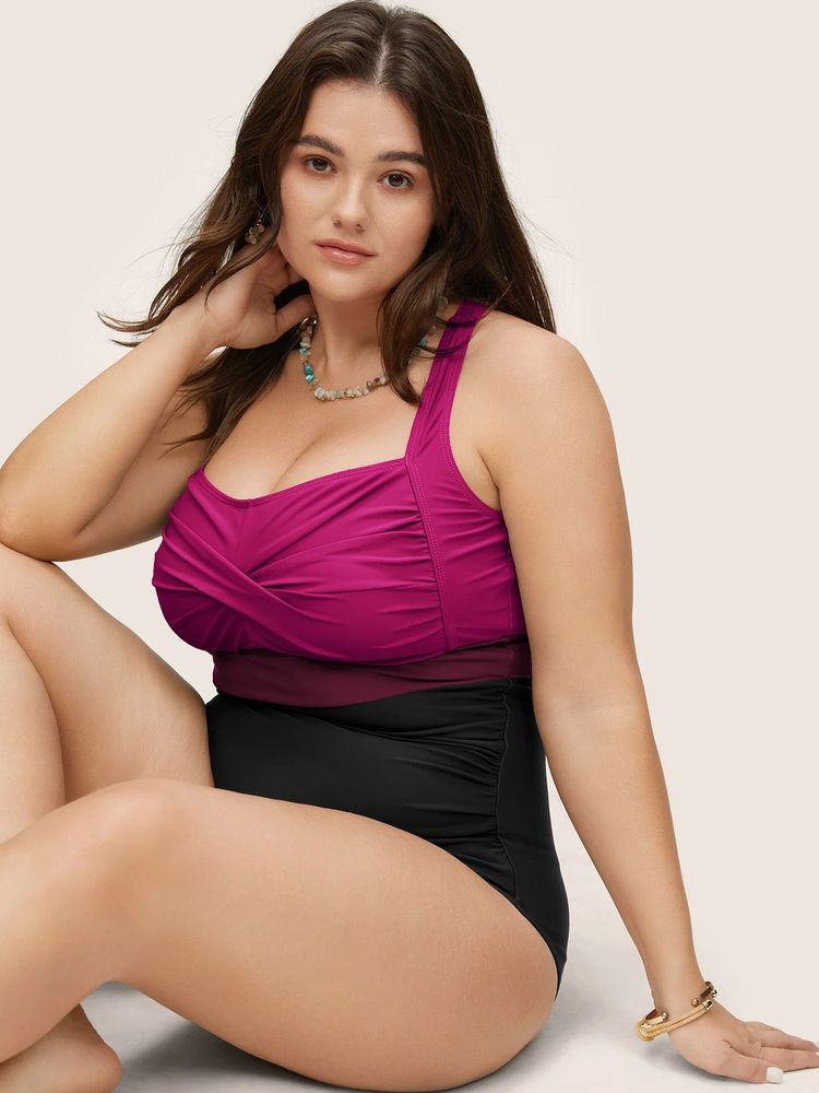 Colorblock One-Piece Swimsuit image 3