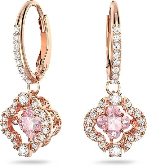 Rose Rose Gold Earrings With Pink And White Stones product image
