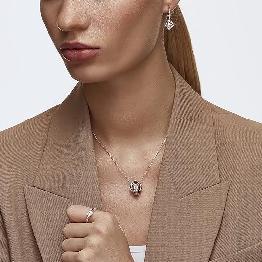 Rose Gold Earrings With Pink And White Stones 5