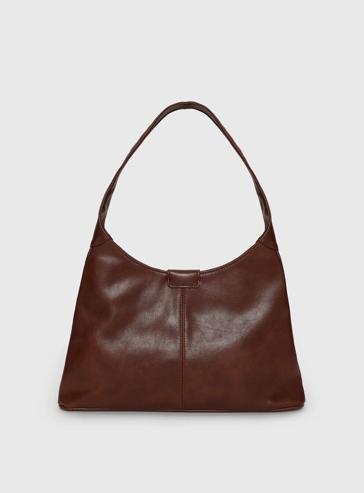 Brown Leather Shoulder Bag obraz 3