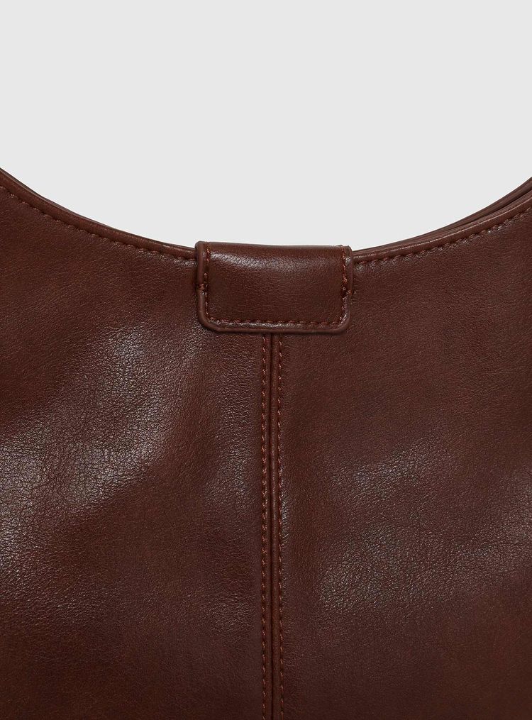Brown Leather Shoulder Bag obraz 2
