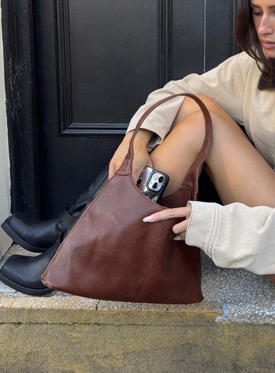 Brown Leather Shoulder Bag