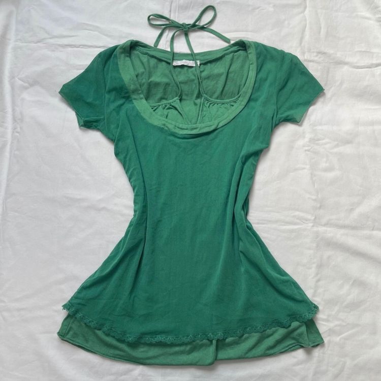 Susymix Green Layered Short Sleeve Top